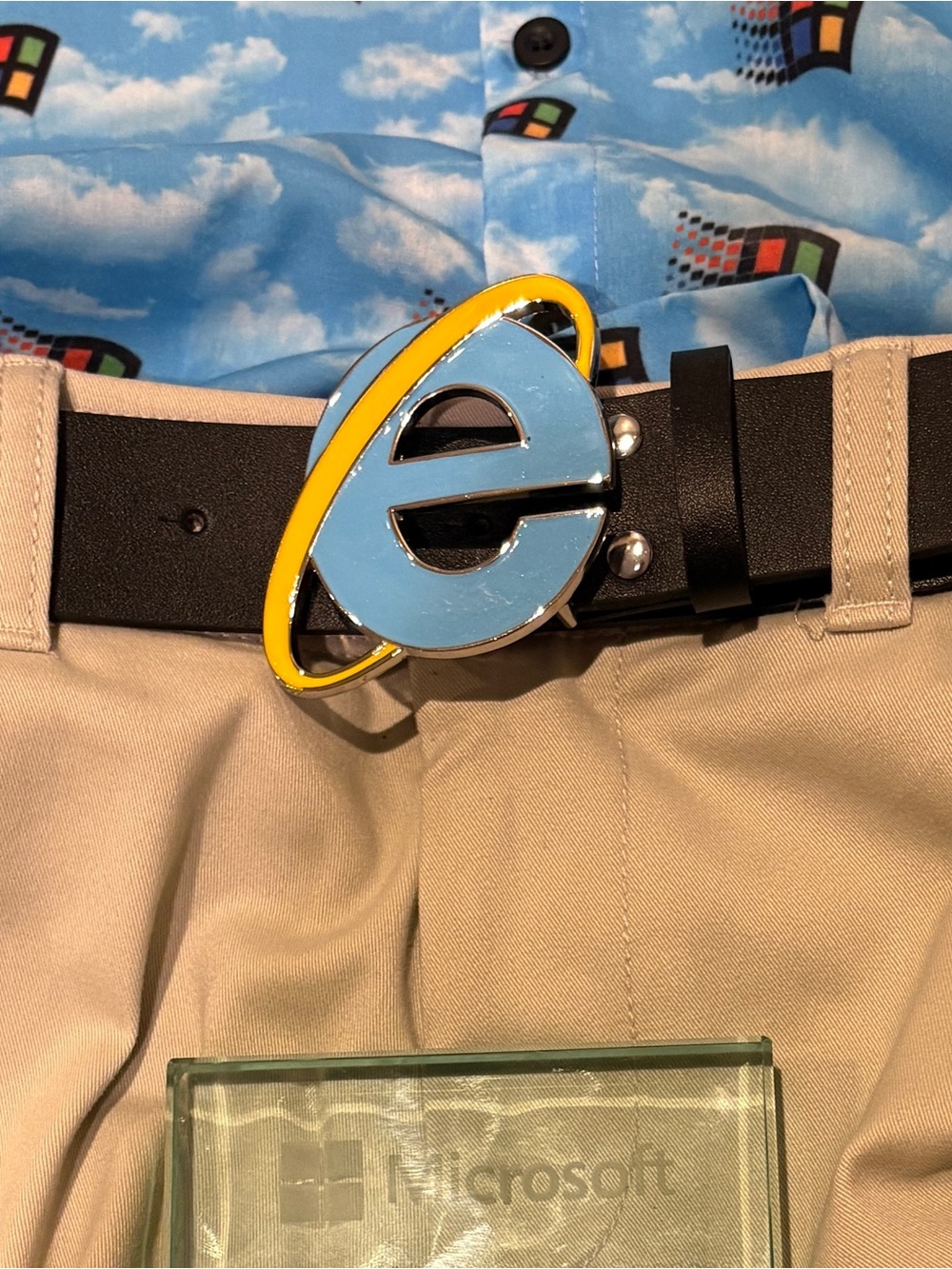 Internet Explorer Logo Belt Buckle Y2K Vintage 90s